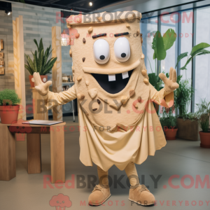 Tan Lasagne maskot kostume...