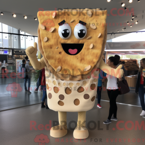 Tan Lasagne maskot kostume...