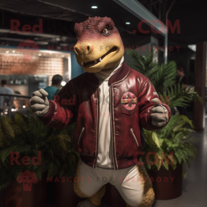 Maroon Iguanodon maskot...