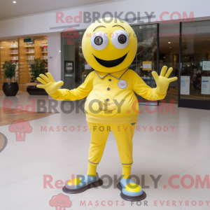 Yellow Petanque Ball mascot...