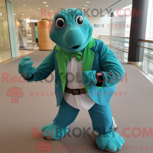 Blågrön havsskildpadde...