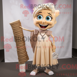 Tan Tooth Fairy mascot...