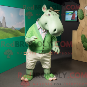 Grøn Tapir maskot kostume...