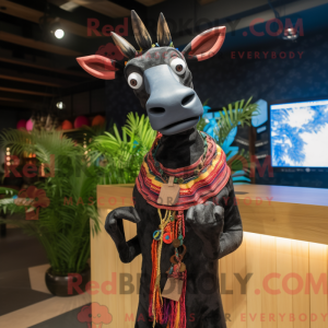 Zwart Okapi-mascottekostuum...
