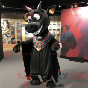 Fantasia de mascote de ocapi preto com calça flare e xales - Mascotes Okapi - REBROKO_336603 - RedBrokoly.com