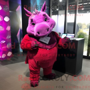 Magenta Rhinoceros maskot...