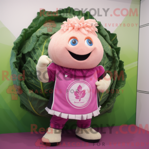 Pink Cabbage maskot kostume...