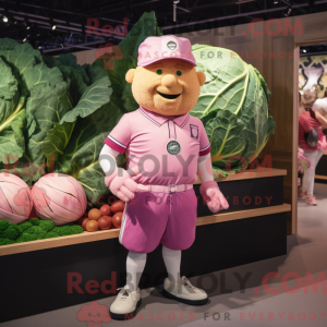 Roze kool mascottekostuum...