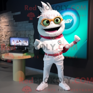 Hvid Ceviche maskot kostume...