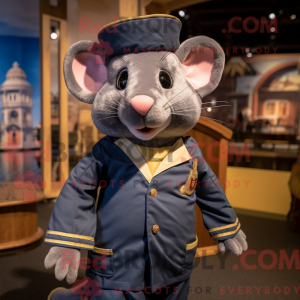Navy Rat maskotdraktfigur...
