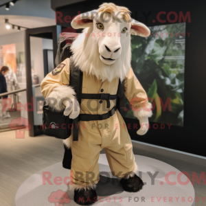 Beige Boer Goat mascot...