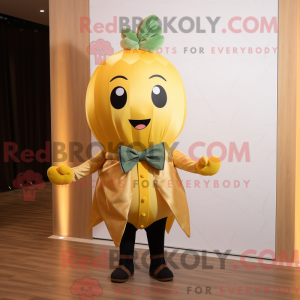 Gold Melon maskot kostume...