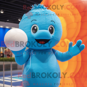 Cyan Volleyball Ball mascot...