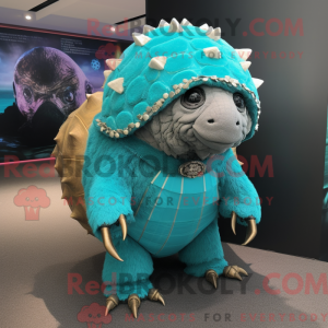 Turquoise Glyptodon mascot...