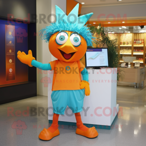 Turkos Orange maskot kostym...