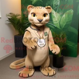 Beige Jaguarundi mascot...