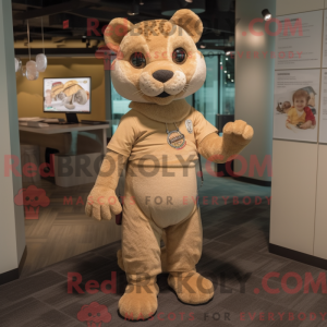 Beige Jaguarundi mascot...