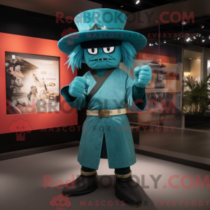 Teal Samurai Maskottchen...