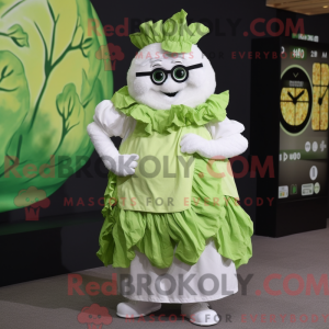 White Cabbage maskot kostym...