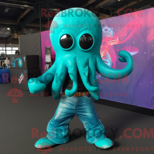 Turquoise Octopus mascot...
