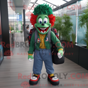 Mascotte de clown vert...
