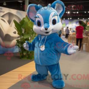 Figura de máscara de esquilo voador azul com capuz e corrida - Mascotes esquilos voadores - REBROKO_336866 - RedBrokoly.com
