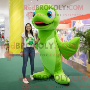 Lime Green Dolphin maskot...