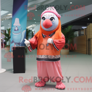 Pink Clown Fish mascot...