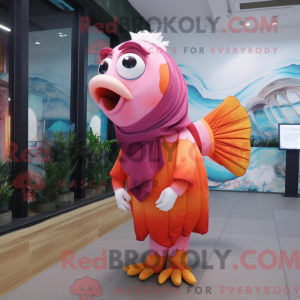 Pink Clown Fish mascot...