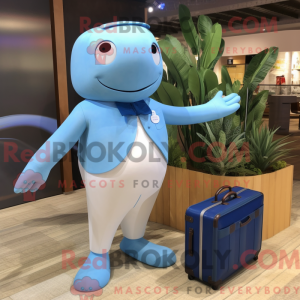 Cream Blue Whale mascot...
