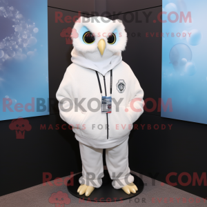 Hvit ugle maskot drakt...