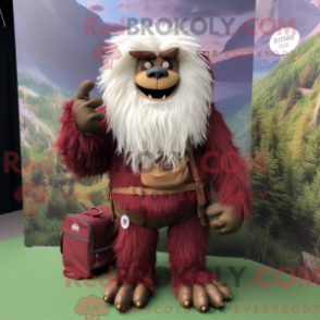 Fantasia de mascote Yeti marrom com colete e mochilas - Mascotes Yetis - REBROKO_336934 - RedBrokoly.com