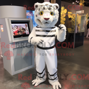 Hvid sabeltand tiger maskot...
