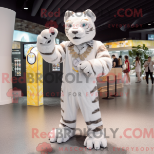 Hvid sabeltand tiger maskot...