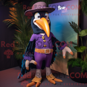 Lilla Toucan maskot kostume...