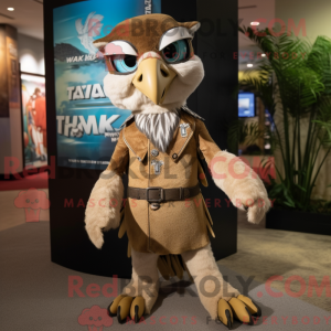 Tan Hawk-maskotdraktfigur...