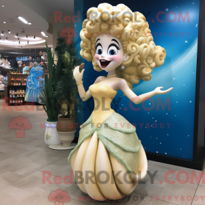 Creme havfrue maskot...