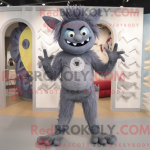 Grå Demon maskot kostyme...