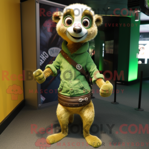 Grøn Meerkat maskot kostume...