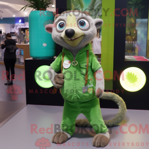 Grøn Meerkat maskot kostume...