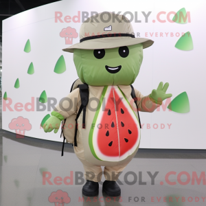 Beige vattenmelon maskot...