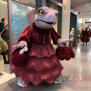 Maroon havskildpadde maskot...