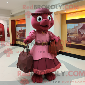 Maroon havskildpadde maskot...