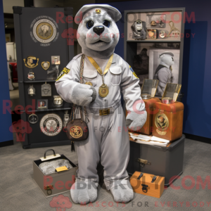 Silver Navy Seal maskot...