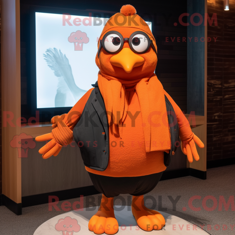 Fantasia de mascote de melro-laranjeira com moletom e cachecóis - Mascotes melro - REBROKO_337053 - RedBrokoly.com