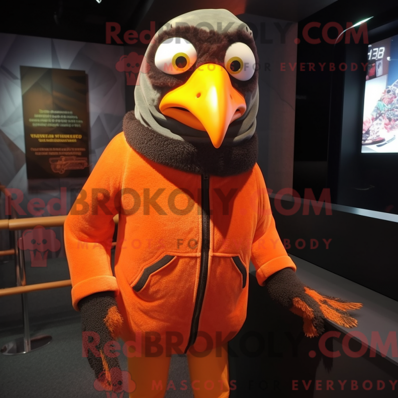 Fantasia de mascote de melro-laranjeira com moletom e cachecóis - Mascotes melro - REBROKO_337055 - RedBrokoly.com