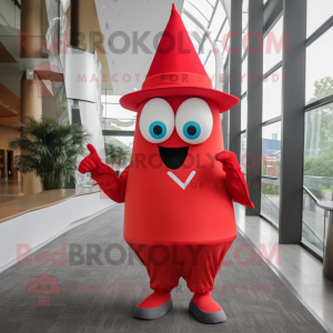 Red Ray mascot costume character dressed with a V-Neck Tee and Hats