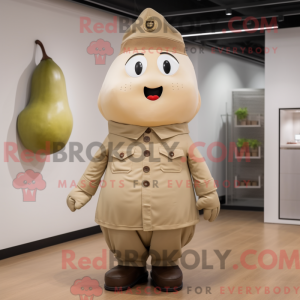 Beige pære maskot drakt...