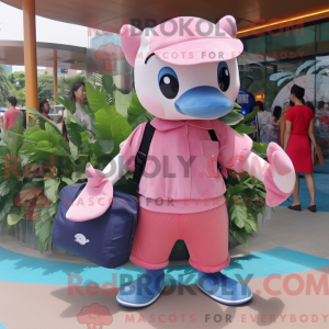 Roze orka-mascottekostuum...