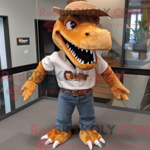 Brun Spinosaurus maskot...